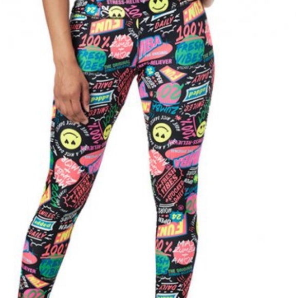 Zumba XS fresh vibes high waisted ankle leggings NWT - Picture 2 of 4
